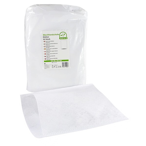 50 Pcs Disposable Wash Gloves Disposable Washcloths Molton medi-inn