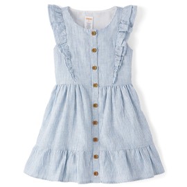 Gymboree,Girls,and Toddler Linen Summer Dresses,Linen Blue,4T