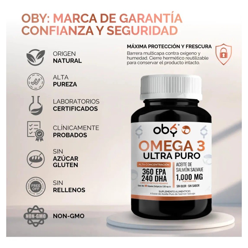 Omega 1300mg Aceite Salmon Oil Ultra Puro Alto Epa Dha