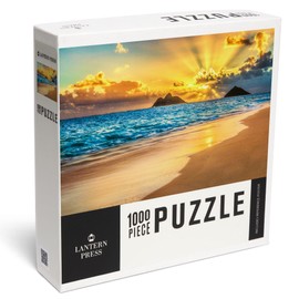 Lantern Press 1000 Piece Jigsaw Puzzle, Lanikai Beach, Kailua, Oahu, Hawaii, Sunrise Over Beach