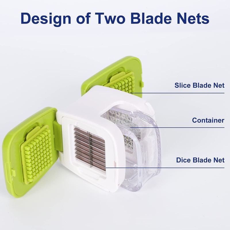 Wisekoti Updated Garlic Press&Peeler Set- Convenient Dicing and Slicing. Chopper,