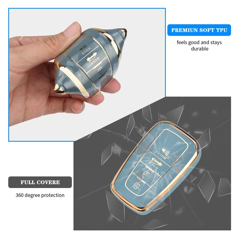 QBUC for Toyota Key Fob Cover with Keychain Suitable for