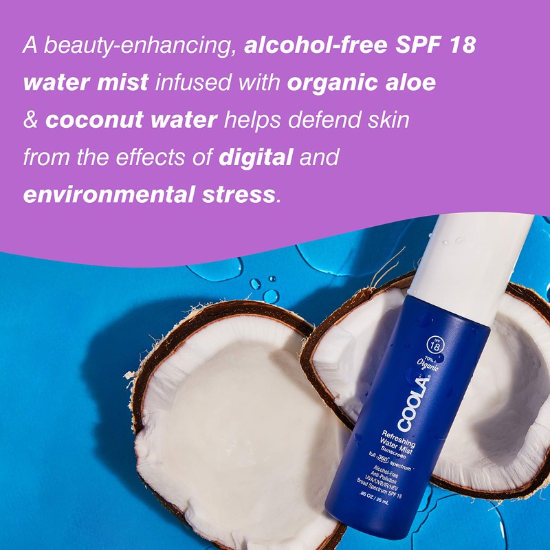 COOLA Organic Refreshing Water Mist Face Moisturizer with SPF 18,