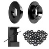 Muzata 40 Pack 1/8" 30 Degree Angle Wheel Black Cable