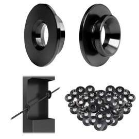 Muzata 40 Pack 1/8" 30 Degree Angle Wheel Black Cable Railing Grommets ONLY for Angle 1/8" 5/32" 3/16" Wire Rope T316 Stainless Steel Protector Sleeves Deck Cable Railing Hardware Kit Metal Posts CR79