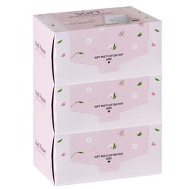 Soft Multi Cotton 5-ply, 80 sheets x 3, Total 240 sheets, 100% Pure Cotton / 소프트 멀티 코튼 5겹 80매x3 총240매 순면100%
