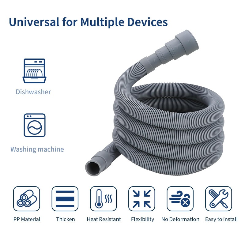 Anchira 3.2 FT Washing Machine Drain Hose, Flexible Dishwasher Drain