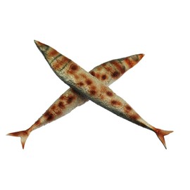 Speed Mao Realistic Lifelike Sanma Grilled Fish Food Sample Food Model Set of 2