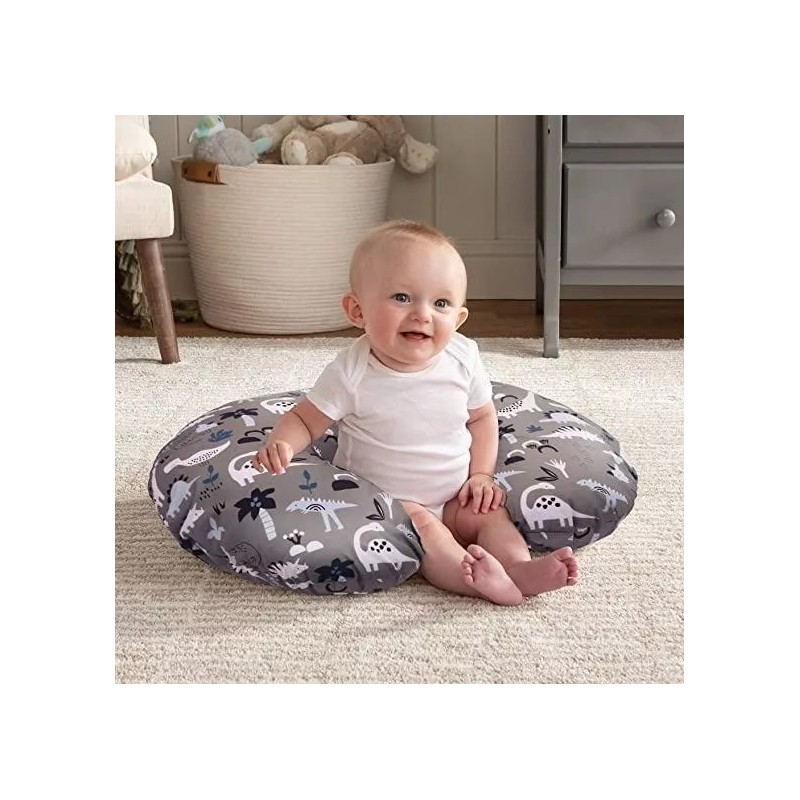 Boppy Cojin de lactancia Boppy Pillow color Gris Dinosaurios