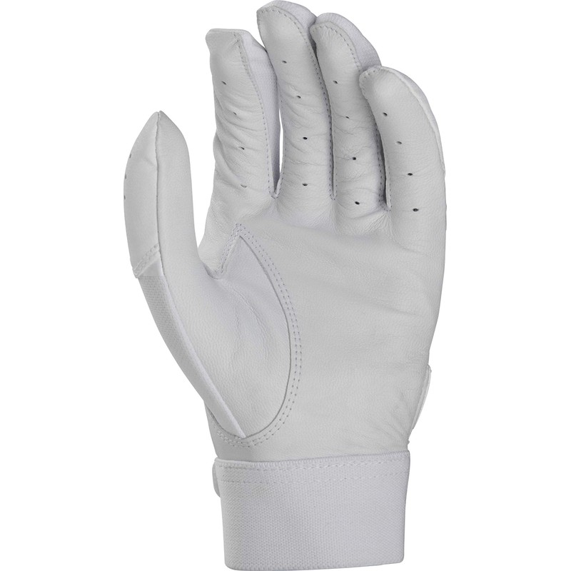 Rawlings Unisex Adult BR51BG-W-90 Baseball Batting Gloves, White, Large