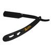 Classic Samurai CS-102 Matte Black Folding Straight Razor, Shavette with