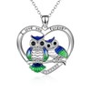 Sterling Silver Owl Necklace Mother Daughter Owl Lover Bird Pendant