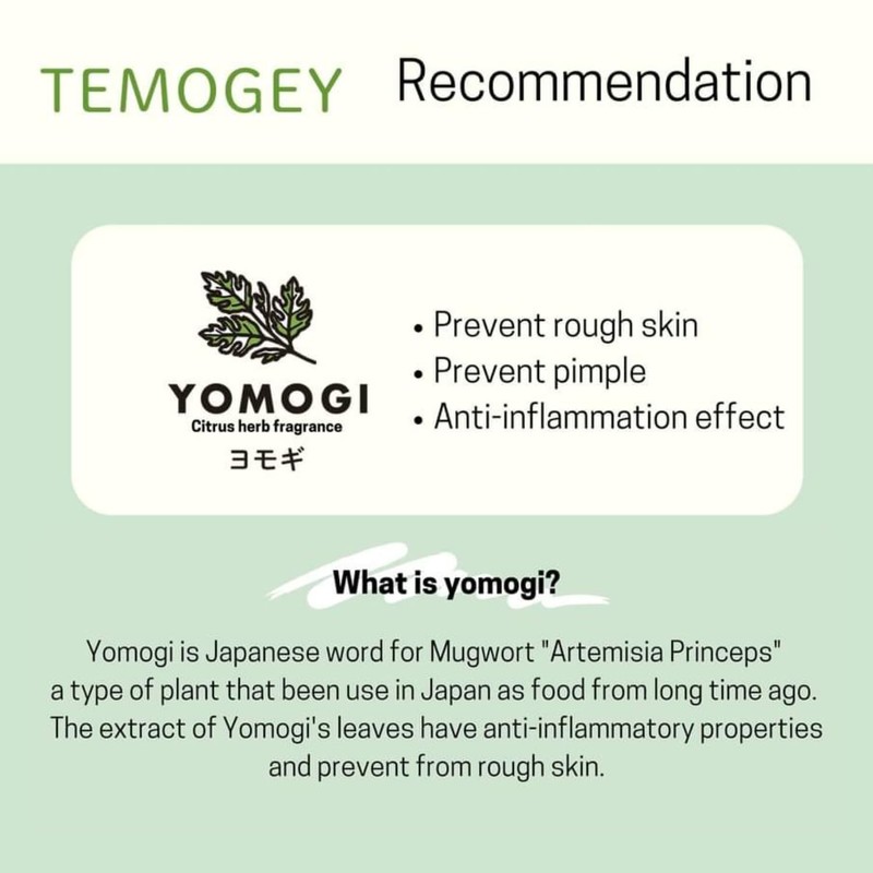 TEMOGEY Daily Moisture Sheet Mask Yomogi - 7 Sheets