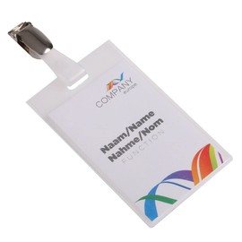 OPUS 2 Name Badges 75 x 40 mm with Clip and Pin, Pack of 24