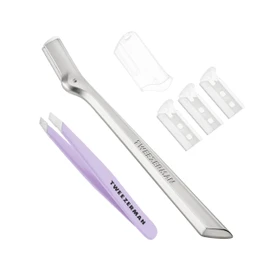 Tweezerman Exclusive Eyebrow Razor & Lavender Mini Slant Tweezer Set