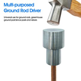 Multi-purposed Ground Rod Driver,Greenhouse Ground Post Driver for Grounding Rods Pipes,Fence Posts,Stakes,Rebar