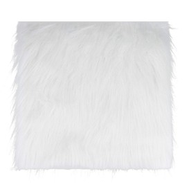 4pcs Faux Fur Shaggy Fluffy Faux Fur Fabric for DIY Craft Costume Seat Cushion Pad (10 * 10inch, White)