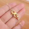 MY-BEAD Infinity Chain Clasp 925 Silver 14 K Gold-Plated Double