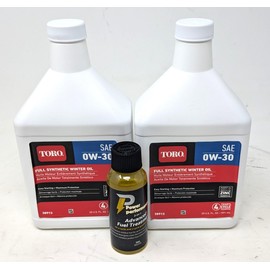 Toro Pack of 2 38913 SAE 0W-30 Synthetic Engine Oil 20oz Bottles and Fuel Treatment