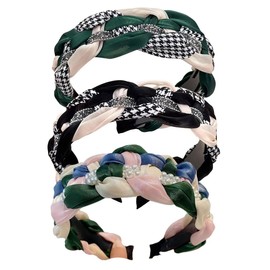 scicent Braided Headband, Pack of 3, Women's Costume Headband, Wide Vintage Hair Band, Fashion Headbands for Women and Girls - 9824