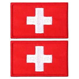 Maxqzin 2 Packs First Aid Kit Patch, Medic Cross Morale Patches, Tactical Medical Patches, Red Cross Hook & Loop Patch Bags Vests Caps Military Uniforms