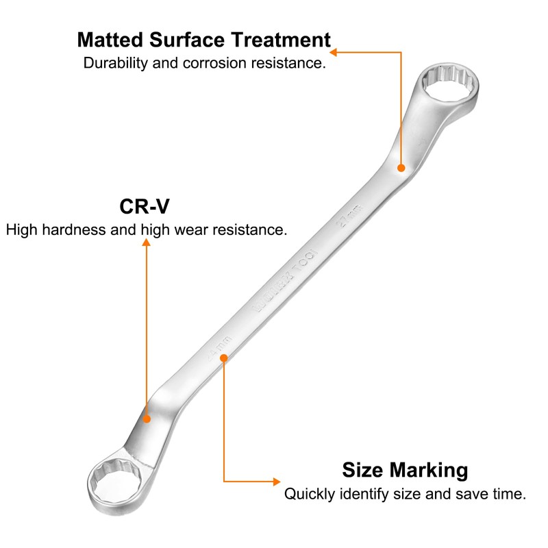 sourcing map 2pcs Offset Extra Long Box End Wrench 24