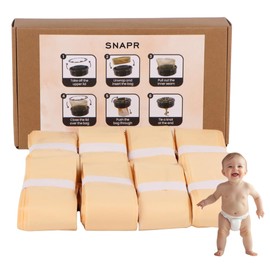SNAPR 8-Pack 6m Nappy Bin Refill Compatible with Tommee Tippee Twist & Click - Recyclable Multilayer - Lemon Scented for Odor Lock - Holds 200+ Nappies (Beige, 8)