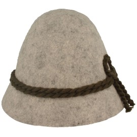 Faustmann Bavarian Men's Costume Hat Stopper Hat, Mottled light grey