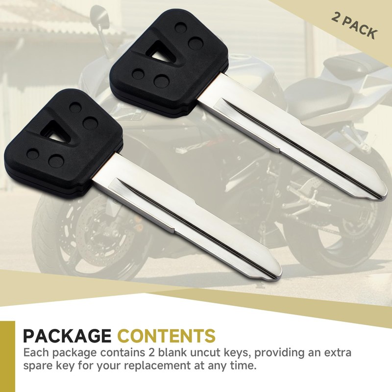 Numano (2 Pack For New Motorcycle Blank Uncut Key Key