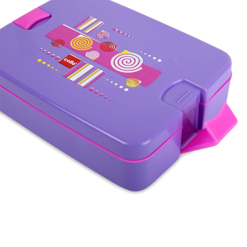 Cello Lunch Mate Air Tight Lunch Box, 3 Pcs (Violet)