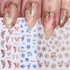 6 Sheets Butterfly Nail Art Sticker 3D Self-Adhesive Pink Gold