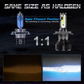 aqj H4 9003 Super Ice blue 40000LM Kit 8k LED Headlight Bulbs High Low Beam Combo 2