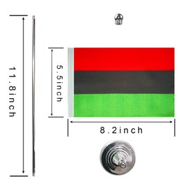 WXTWK 2 Pack Afro American Desk Flag Small Mini Pan-African Table Flags With Stand Base,Home Office Festival Events Celebration Decorations