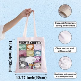 WZMPA Stewie Griffin Canvas Tote Bag Stewie Griffin Fans Gift Stewie Griffin Tour Shoulder Bag Family Stewie Merch (Stewie Griffin tour TG)