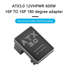 CERRXIAN 12VHPWR 180 Degree Angle Adapter,PCI-e 5.0 12VHPWR ATX3.0 600W 16 Pin 180 Degree Angle Female to Male Adapter,for Graphic Card GPU 12+4pin RTX 3090Ti 4070Ti 4080 4090(Type A)