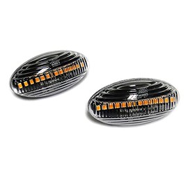 2x Clear Lens Side Indicator Amber LED Marker Repeater Light For Berlingo C1 C2 C3 Picasso C5 C6 Dispatch Jumpy SpaceTourer Xsara 107 108 206 301 307 407 607 Expert Traveller Partner Rifter