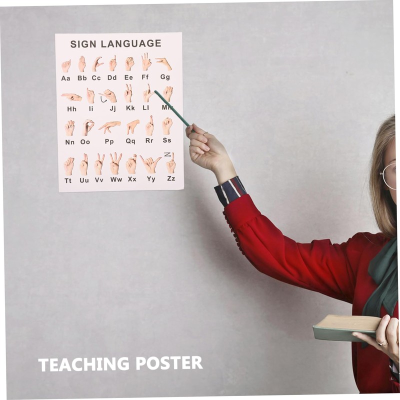 TEHAUX 8 Sheets Gesture Language Learning Posters Fun Classroom Decor
