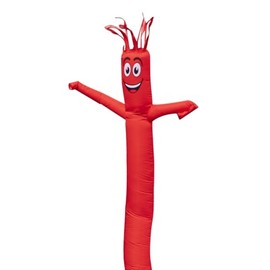 FFN Solid RED Color 6 Foot Tall Inflatable Tube Man Air Powered Dancer - Replacement Body only (Without Air Blower)