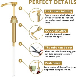 Premium Coffee Syrup Variety Pack Syrup for Coffee with 2 AlphaPantry Syrup Pump Dispenser Compatible with Torani Syrup 25.4 Ounces for Flavored Coffee (French Vanilla & Classic Caramel)