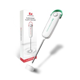 Kitchen Mama Electric Milk Frother Handheld - Mini Drink Mixer & Cold Foam Maker, Frother Wand for Coffee, Cappuccino, Lattes, Protein Powder Drinks, Matcha, Battery Operated by Silkwhisk (Teal)