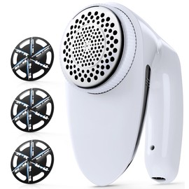 POPCHOSE POPCHOSE Fabric Shaver, Rechargeable Lint Remover Defuzzer Sweater Shaver, Fuzz Remover for Clothes, Sweater, Furniture, Couch, Cashmere(Two 6-Leaf Blades Extra, Electrostatic Brush)