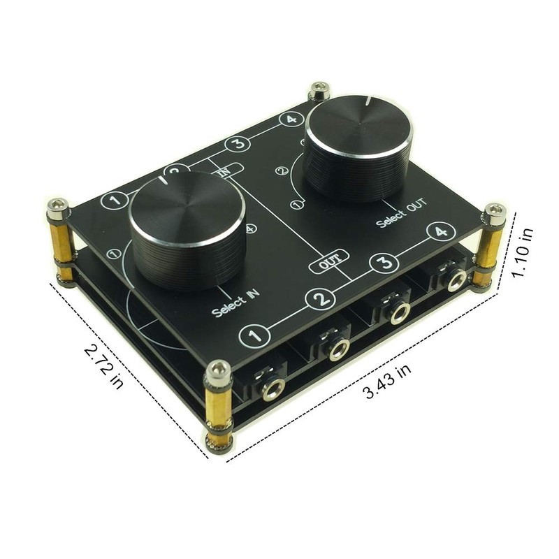 4 Input 4 Output 3.5mm Audio Switch box, AUX Switcher,