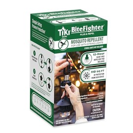 TIKI® BiteFighter® Plug & Repel Mosquito Repellent for Outdoor String Lights Odor-Free, Easy Install, 110 sq. ft. Coverage with 12 Hours of Protection
