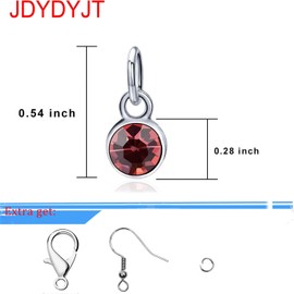 October Birthstone Charms for Bracelet Necklace Keychain Jewelry Making Silver DIY Crystal for Women Girls 6mm