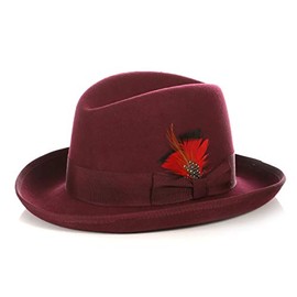 Ferrecci S Burgundy Godfather Hat | Homburg Hat | Men's Homburg
