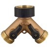 Melnor 9000 541202 2 Way Metal Hose Connector with Built