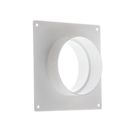 100mm / 4 Inch Duct Connector with Flange - Round PVC Ducting - Ventilation Pipe - Wall Plate