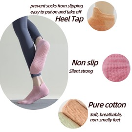 LucFoxsy Pilates Socks for Women Non Slip Hospital Socks Yoga Socks for Women Barre Sticky Socks