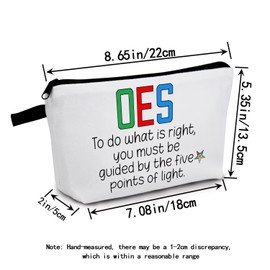 MoCaliduccious OES Star Print Makeup Bag Travel Cosmetic Pouch Organizer Birthday Gift Idea and Holiday Festival Present for Women Men OES Star Motto Makeup Pouch (White)