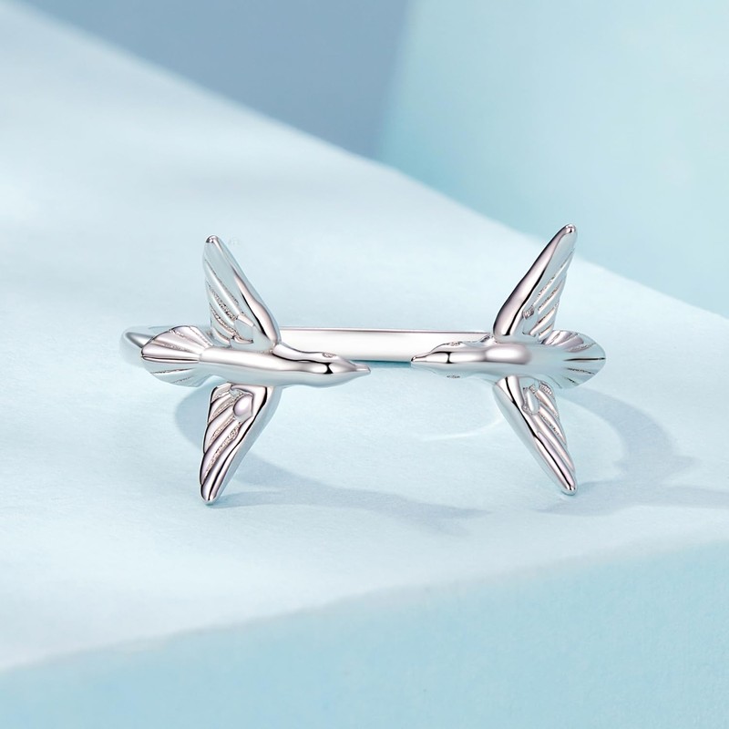 Rockyu Women's Ring, Silver, 925, One Size, Asuka Motif, Opening